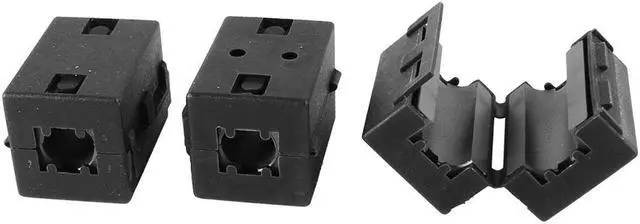 Main image of Unique Bargains 3 Pcs Black UF100 Clip On EMI RFI Noise Ferrite Core Filter for 10mm Cable