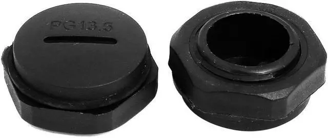 Alt view image 2 of 3 - PG13.5 Nylon Male Threaded Cable Gland Screw End Cap Cover Black 20pcs
