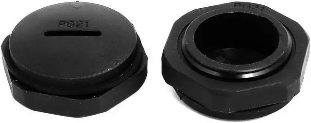 Alt view image 2 of 3 - PG21 Nylon Male Threaded Cable Gland Screw End Cap Cover Black 5pcs