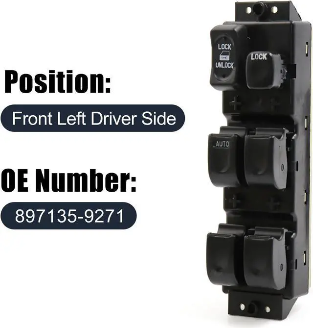 Alt view image 2 of 5 - Power Window Master Control Door Switch for 1998-2004 Isuzu Rodeo 897135-9271