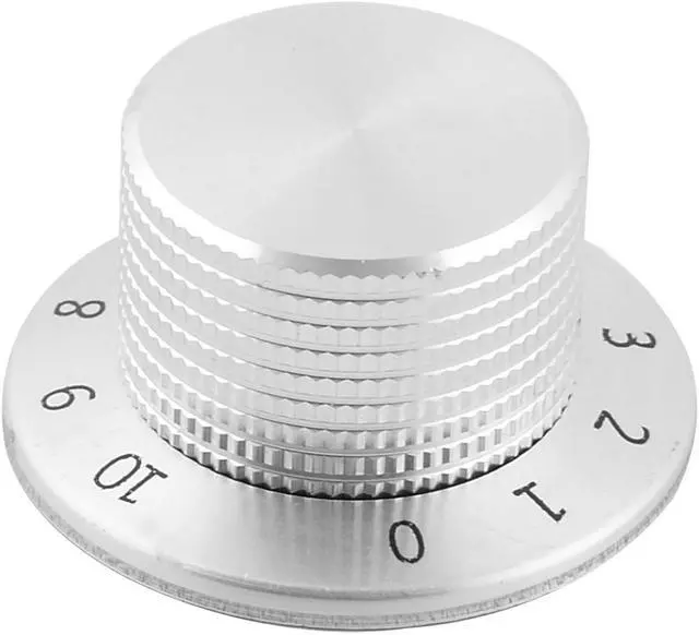 Main image of 37mm x 15mm Volume Rotary Potentiometer Control Knob Silver Tone w Dial