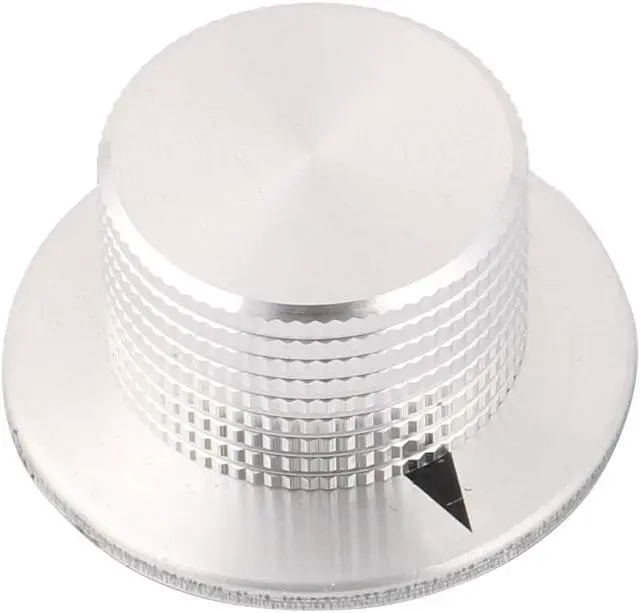 Main image of Aluminum Alloy Volume Control 6mm Hole Potentiometer Knob Silver Tone