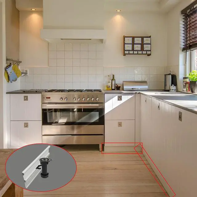 Alt view image 6 of 7 - 4pcs PP Adjustable Kitchen Cabinet Legs Feet Height(Total:100-145mm) x 43mm Dia