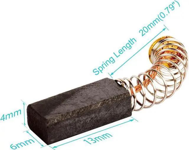 Alt view image 4 of 4 - Pair 13mm x 6mm x 4mm Carbon Brushes Repairing Part for Generic Electric Motor