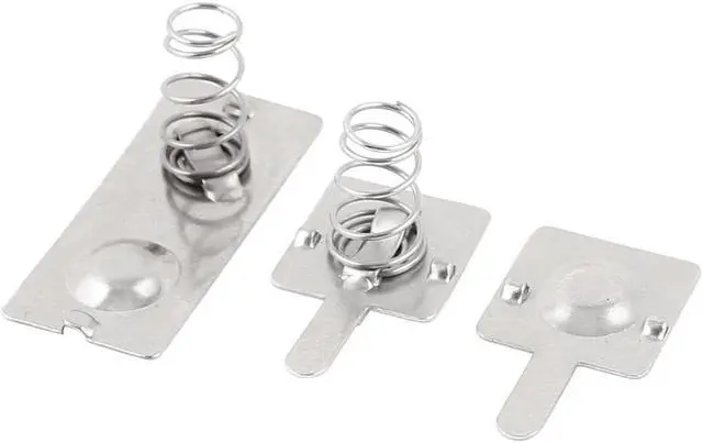 Alt view image 2 of 2 - 14 Sets Metal 2 x AA Batteries Positive Negative Spring Plate Silver Tone