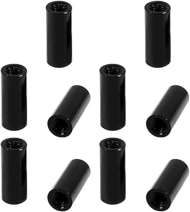 Main image of 10Pcs M3 x 12mm Round Aluminum Column Alloy Standoff Spacer Stud Fastener Black