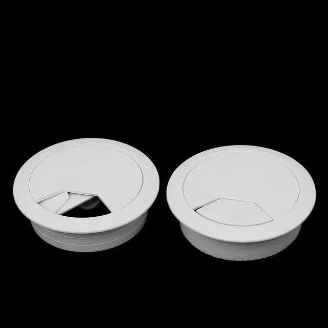 Alt view image 2 of 3 - Home Office Computer Desk Plastic Cable Hole Cover Grommet White 53mm Dia 4 Pcs