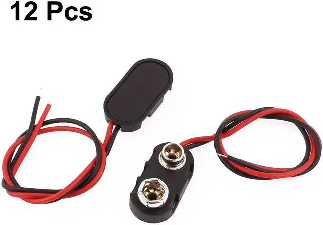 Alt view image 2 of 2 - 12 Pcs 9 Volt Battery Clip Shell Buckle Connector Lead Wire 15cm
