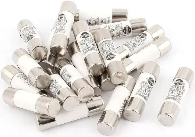 Main image of 20 Pcs RO15 RT18 RT14 Ceramic Cylindrical Tube Fuse 6A 380V 10x38mm