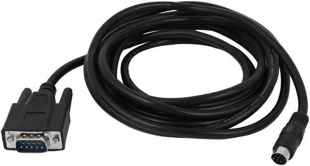 Main image of Unique Bargains RS232 DB9 to 8P Mini Din Male  Plug PLC Programming Adapter Cable 3Meter 10Ft
