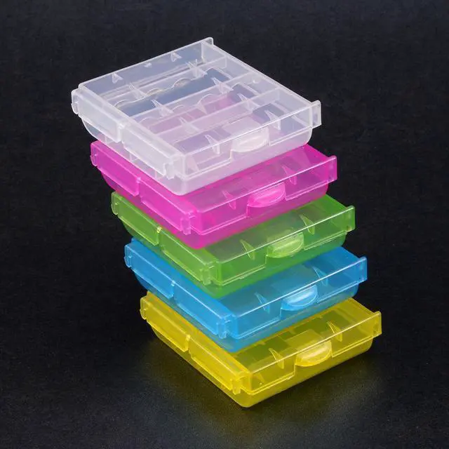 Alt view image 4 of 4 - Unique Bargains 5 Pcs Portable Battery Storage Case Protective Compartment for AAA/AA Batteries