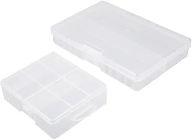 Main image of Unique Bargains 2pcs Portable 24 AA Battery Storage Box, 48 AA Batteries Protective Container