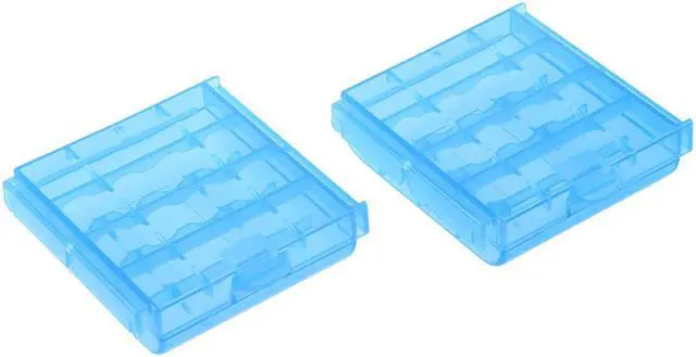 Main image of Unique Bargains 2pcs Portable Battery Storage Case Holder Container Blue for AAA/AA Batteries