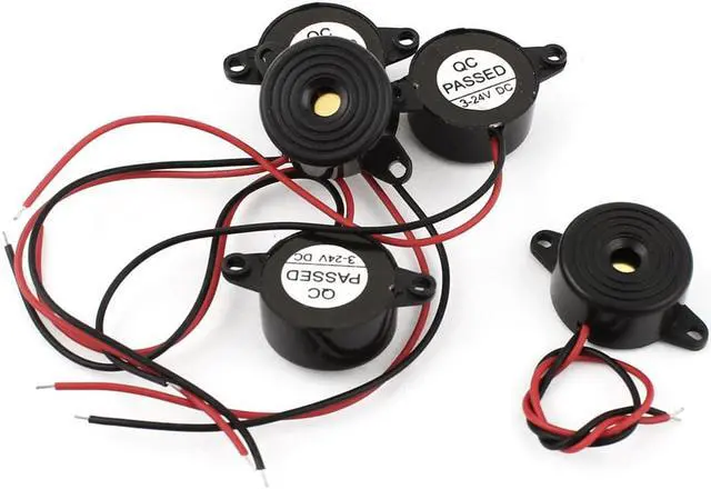 Main image of 5Pcs DC 3-24V Wire Leads Industrial Audio Piezo Electronic Alarm Buzzer