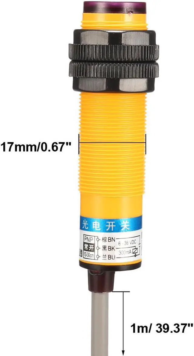 Alt view image 4 of 4 - E3F-DS30P1 300mA Infrared Ray Diffuse Reflection Optical Sensor Switch DC 6-36V