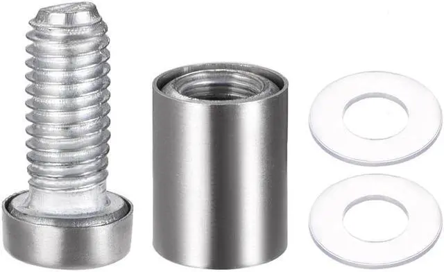 Alt view image 3 of 5 - Glass Standoff Mount Stainless Steel Wall Standoff Holder Advertising Nails 12mm Dia 24mm Length 4 Pcs