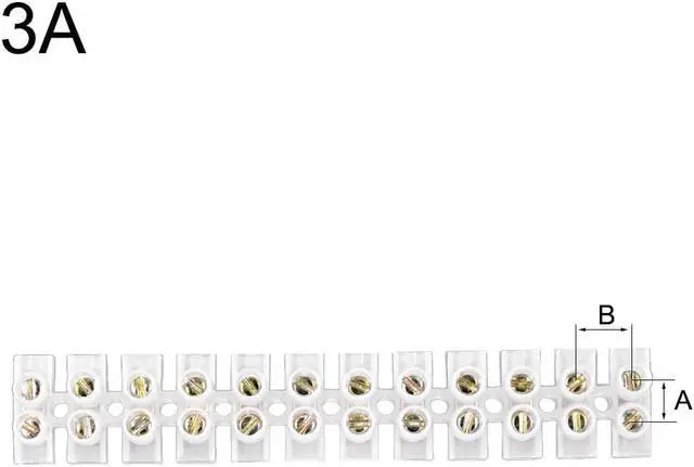 Alt view image 4 of 4 - Terminal Block , 3A 12 Position Dual Row Type U Wire Connector Screw Terminal Barrier Strip , Pack of 1
