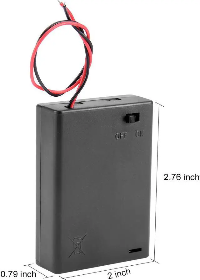 Alt view image 3 of 5 - 2 Pcs Wired ON/OFF Switch 3 x AA 4.5V Battery Holder Case w Cover