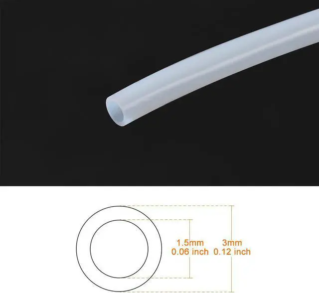 Main image of 1.5mm ID 3mm OD PTFE Tubing Tube 1 Meter 3.3ft Lengh For 3D Printer RepRap