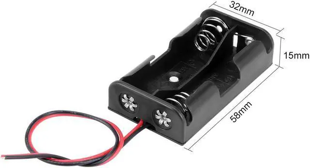 Alt view image 4 of 4 - 3V Battery Holder Case Storage Box 2 x 1.5V AA Batteries Wire Leads