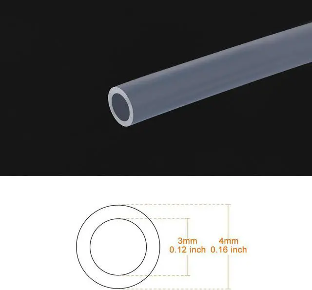 Alt view image 3 of 3 - 3mm ID 4mm OD PTFE Tubing Tube Pipe 1 Meter 3.3ft Lengh For 3D Printer RepRap