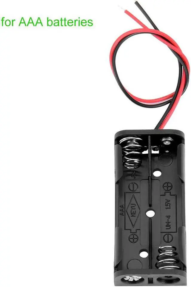 Alt view image 2 of 4 - 3V Battery Holder Case Storage Box 2 x 1.5V AAA Batteries Wires 10Pcs