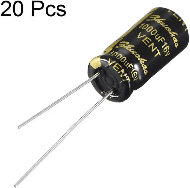 Alt view image 2 of 4 - Aluminum Radial Electrolytic Capacitor 1000uF 16V Life 8 x 16 mm Black 20pcs
