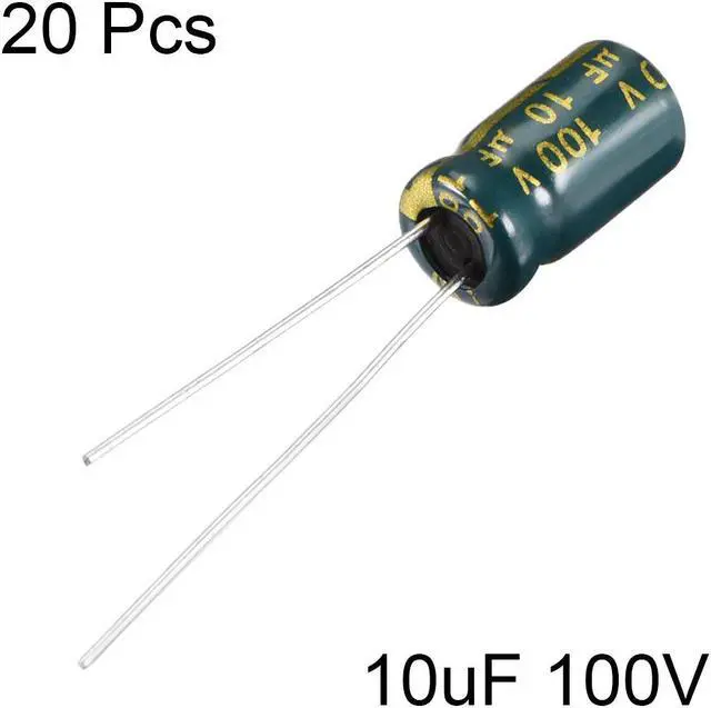 Alt view image 2 of 4 - Aluminum Radial Electrolytic Capacitor Low ESR Green 10uF 100V 6.3x11mm 20pcs