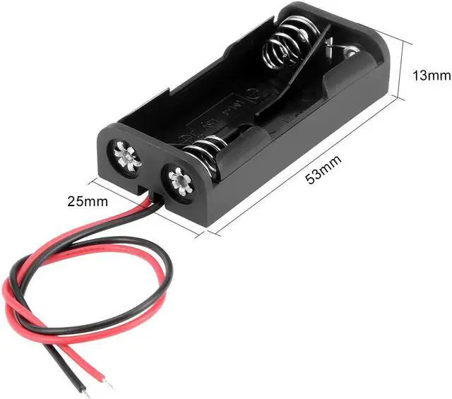 Alt view image 4 of 4 - 3V Battery Holder Case Storage Box 2 x 1.5V AAA Batteries Wires 10Pcs