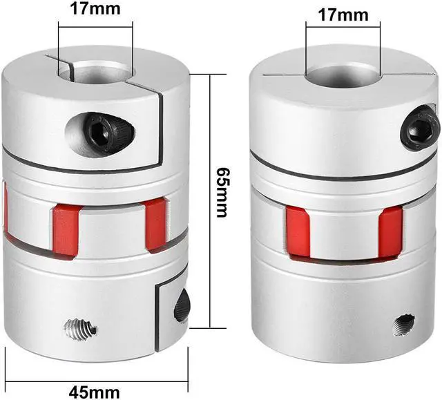 Alt view image 2 of 2 - Shaft Coupling 17mm to 17mm Bore L65xD45 Flexible Coupler Joint for Servo Motor