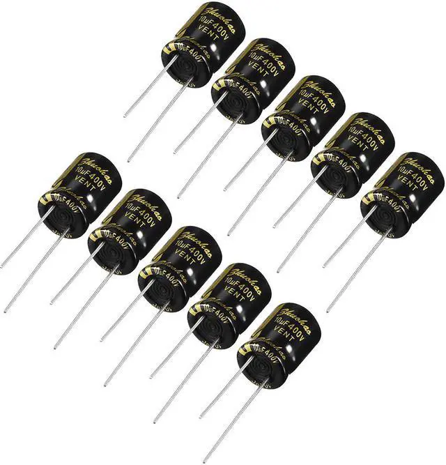 Main image of Aluminum Radial Electrolytic Capacitor 10uF 400V Life 10 x 13 mm Black 10pcs