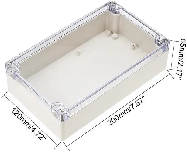 Alt view image 5 of 5 - 7.87"x4.72"x2.17"(200mmx120mmx55mm) ABS Junction Box Universal Project Enclosure w PC Transparent Cover