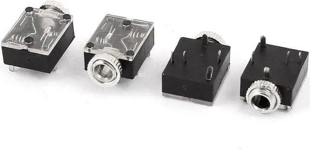 Main image of 4 Pcs 3.5mm Female 5 Pins Stereo Headset Interior PCB Mount Audio Jack Socket