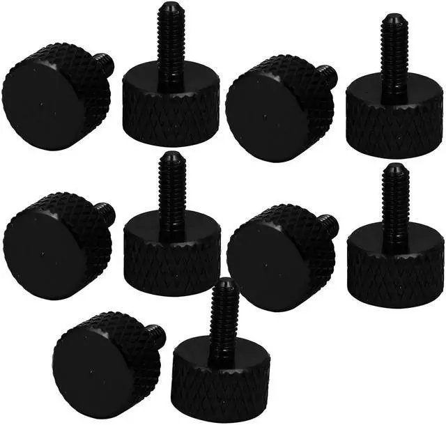 Main image of Computer PC Graphics Card Fully Threaded Knurled Thumb Screws Black M3x8mm 10pcs