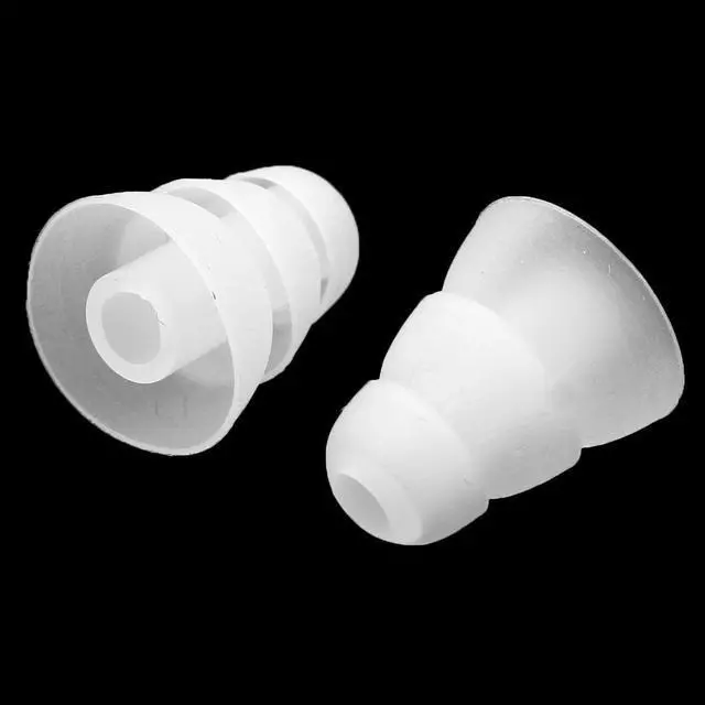 Alt view image 2 of 2 - Unique Bargains Silicone Triple Flange in Ear Headphone Cover Earphone Cushion Replacement Clear 10 Pcs