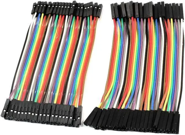 Main image of Unique Bargains 80pcs 2.54mm Pitch 1Pin-1Pin F/F Solderless Jumper Cable Wire Connector 10cm