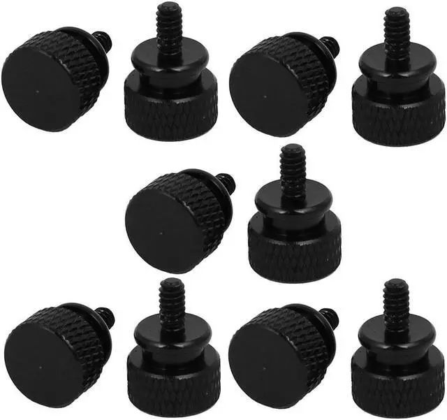 Main image of Computer PC Case Fully Threaded Knurled Thumb Screws Black 6#-32 10pcs
