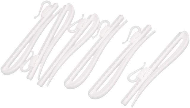 Main image of 6pcs Plastic Adjustable Depth Pinch Pleat Locking Curtain Clip Hooks Tape White