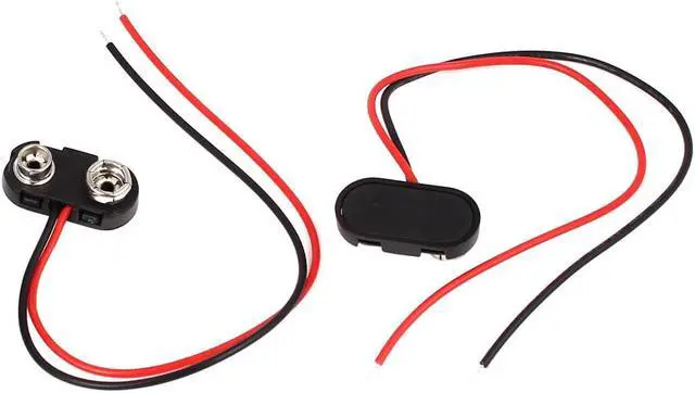 Alt view image 2 of 2 - Unique Bargains 9pcs 2 Wire T Type 9V Battery Snap Clip Plug Connectors Holder Adaptor Black