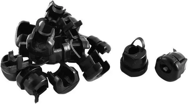 Main image of Nylon Flat Cable Wire Strain Relief Bushing Grommet 6N-4 Black 12pcs