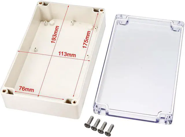 Alt view image 4 of 5 - 7.87"x4.72"x2.17"(200mmx120mmx55mm) ABS Junction Box Universal Project Enclosure w PC Transparent Cover