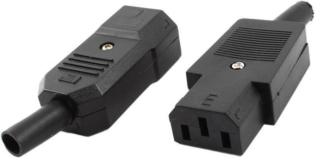 Alt view image 3 of 3 - Pair Rewirable Design IEC320 C14 Plug to C13 Socket Power Adapter AC 250V 10A