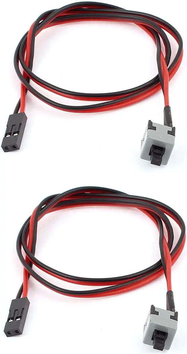 Alt view image 2 of 2 - ATX PC Computer Motherboard Switch On/Off/Reset Power Cable 2Pcs