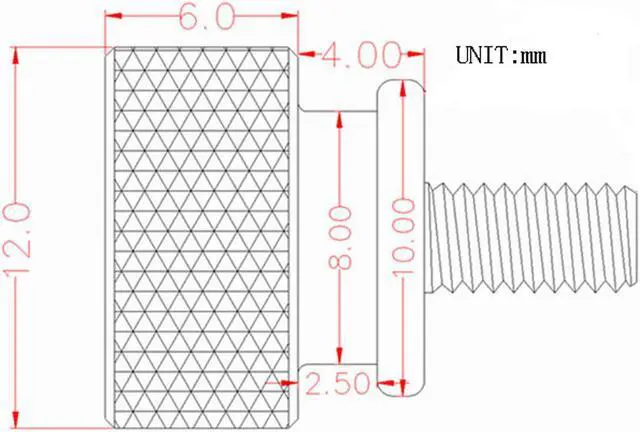 Alt view image 3 of 3 - Computer PC Case Shoulder Type Knurled Thumb Screw Black M4x10mm 10pcs