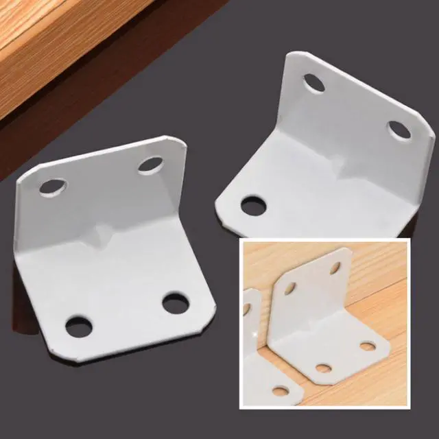 Alt view image 3 of 3 - Furniture Metal L Shape Corner Brace Plate 90 Degree Right Angle Bracket 4pcs