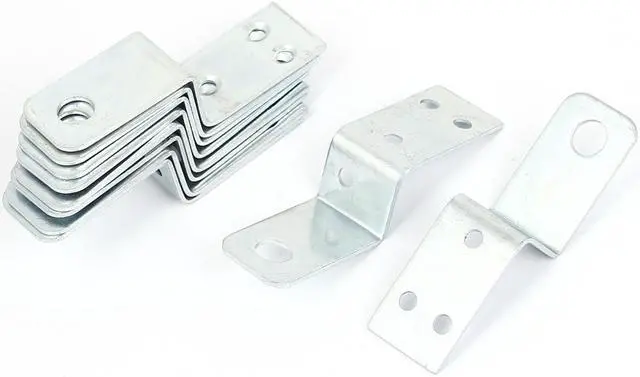 Main image of 70mmx18mm Z Shape Shelf Corner Brace Plate Right Angle Bracket Silver Tone 10pcs