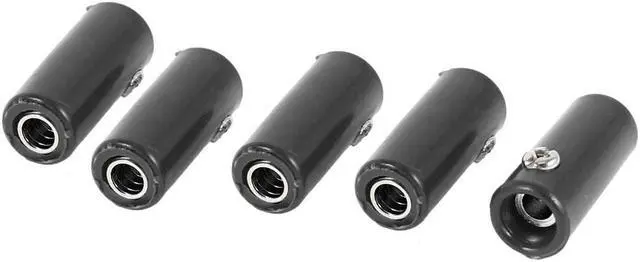 Main image of Unique Bargains 5 Pcs Black Plastic Shell 4mm Banana Female Jack Socket Straight Coupler Adapter