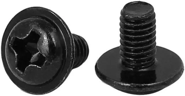 Alt view image 2 of 2 - Computer PC Case Phillips Washer Motherboard Screw Black PWM3 x 5mm 100pcs