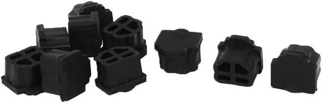 Main image of Black Rubber RJ11 Connector Port Anti Dust Plug Cap Protector Cover 10PCS