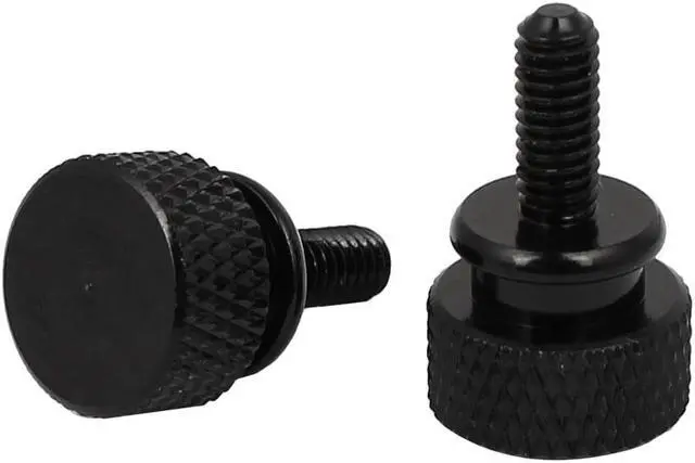 Alt view image 2 of 3 - Computer PC Case Shoulder Type Knurled Thumb Screw Black M4x10mm 10pcs